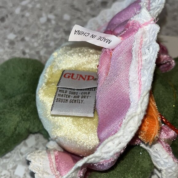 Gund Sweet Peas Ribbirta 60033 Small Plush Frog Flower in Backpack with Tag Toy - Picture 12 of 16